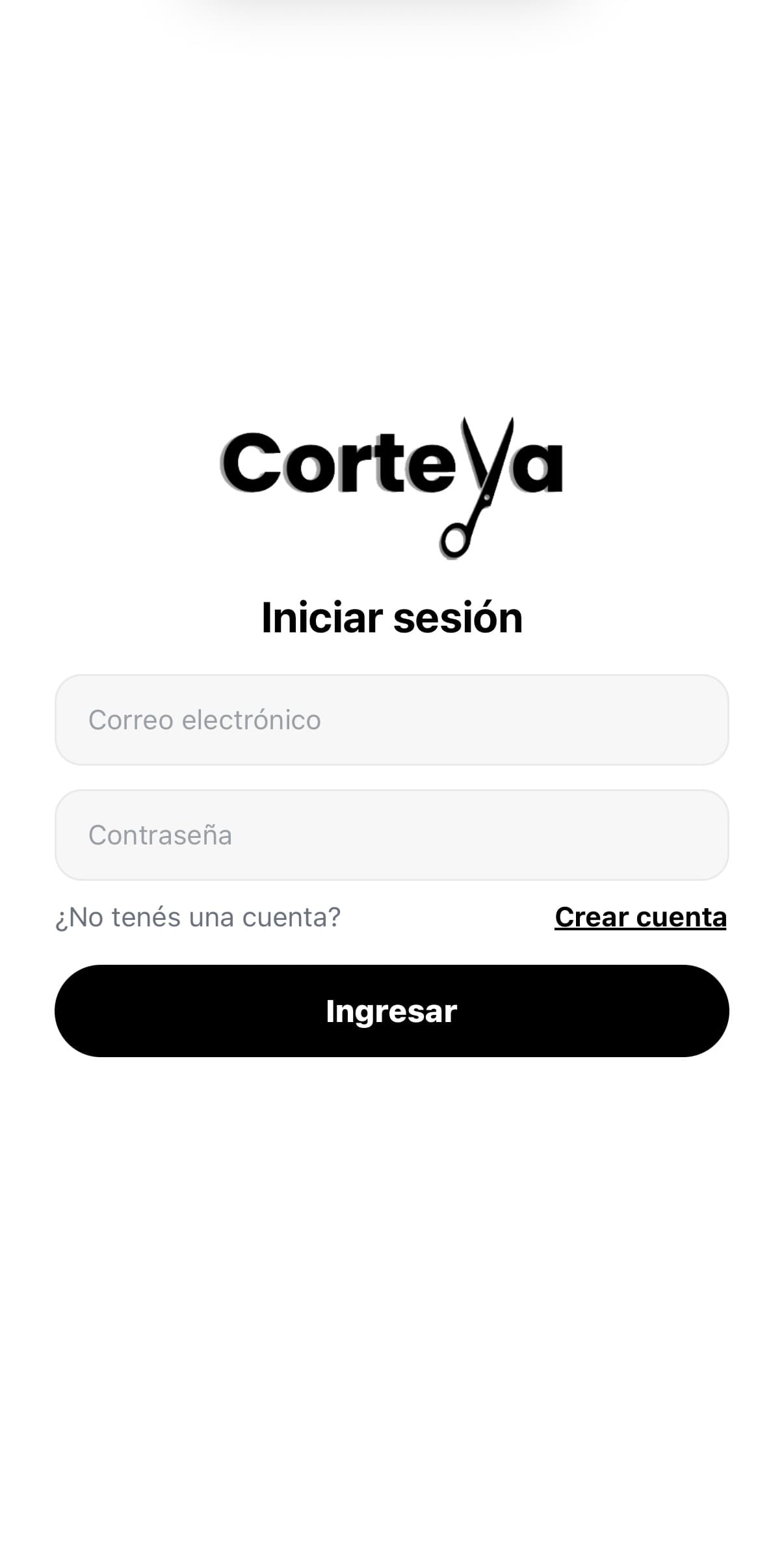 Corteya — App de reserva de turnos para barberías — pantalla 1